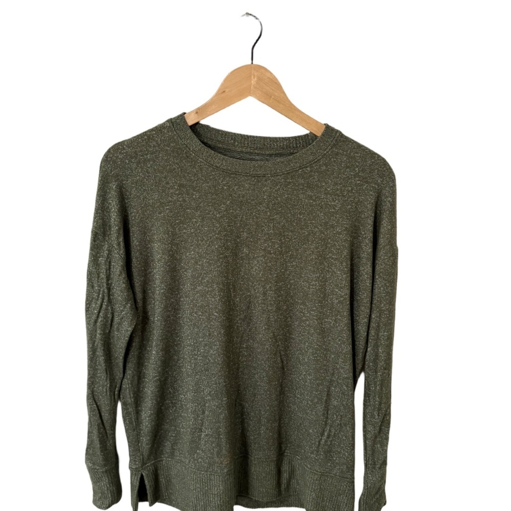 Time and Tru Olive Green Long Sleeve Lightweight Sweater Size XS (0-2)
